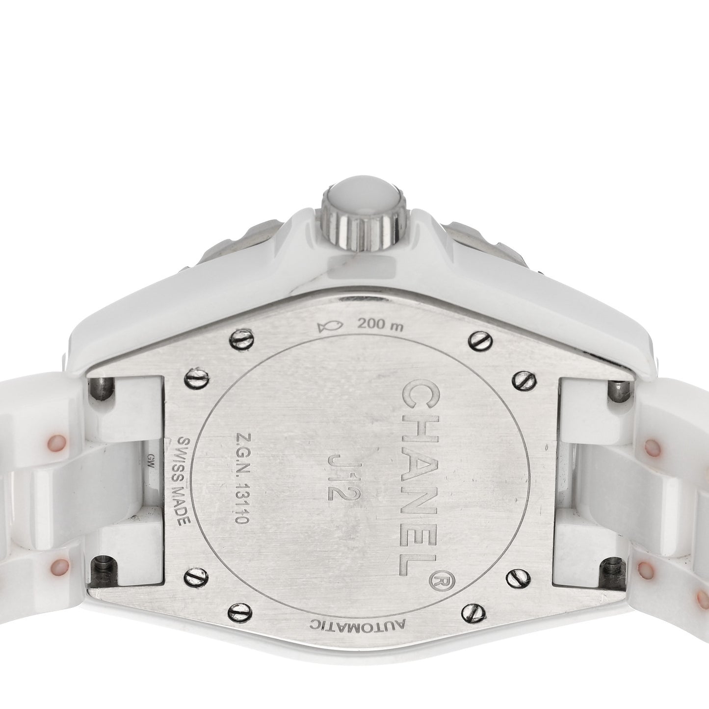 Stainless Steel Ceramic Diamond 38mm J12 Automatic Watch White