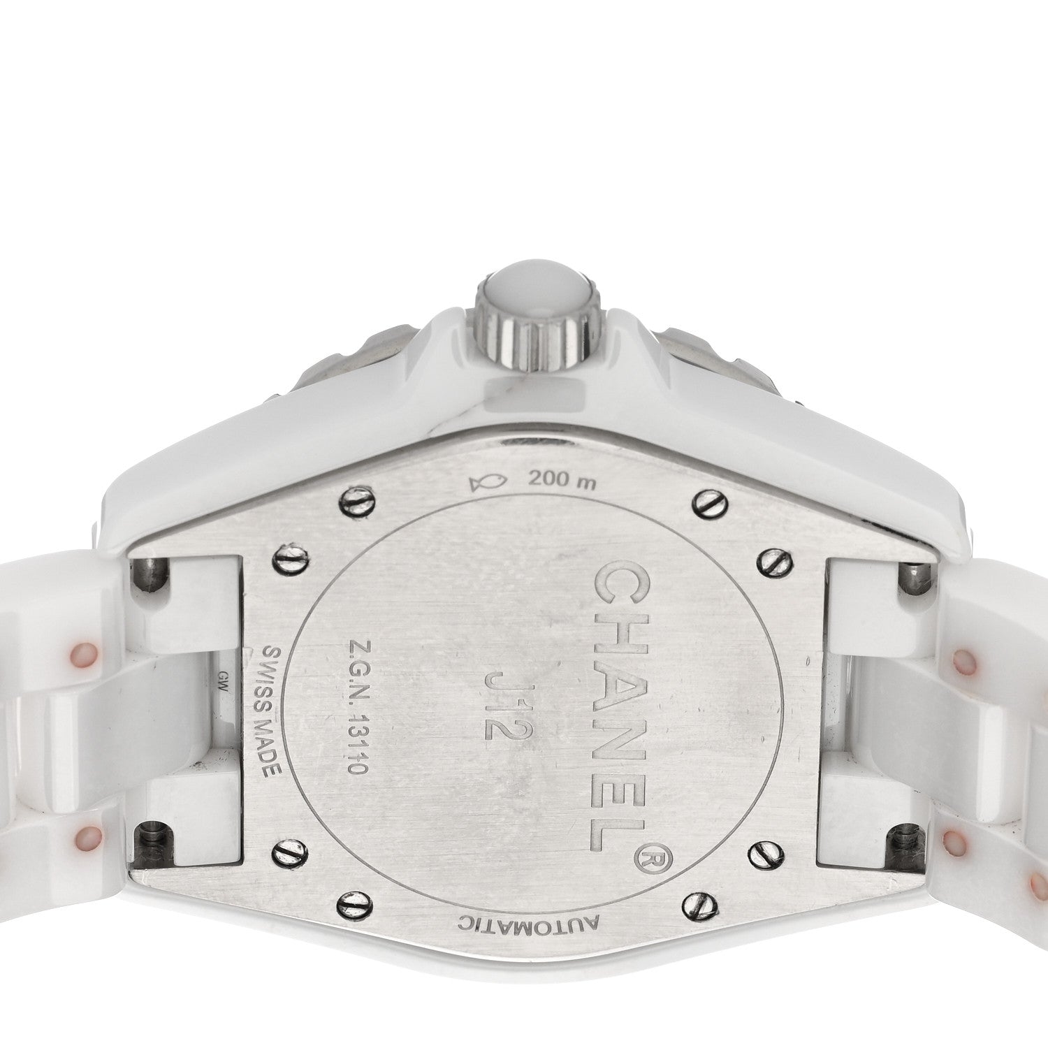 Chanel Stainless Steel Ceramic Diamond 38mm J12 Automatic Watch White 4 of 4