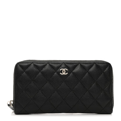 Chanel Caviar Quilted Large Gusset Zip Around Wallet Black 1 of 9