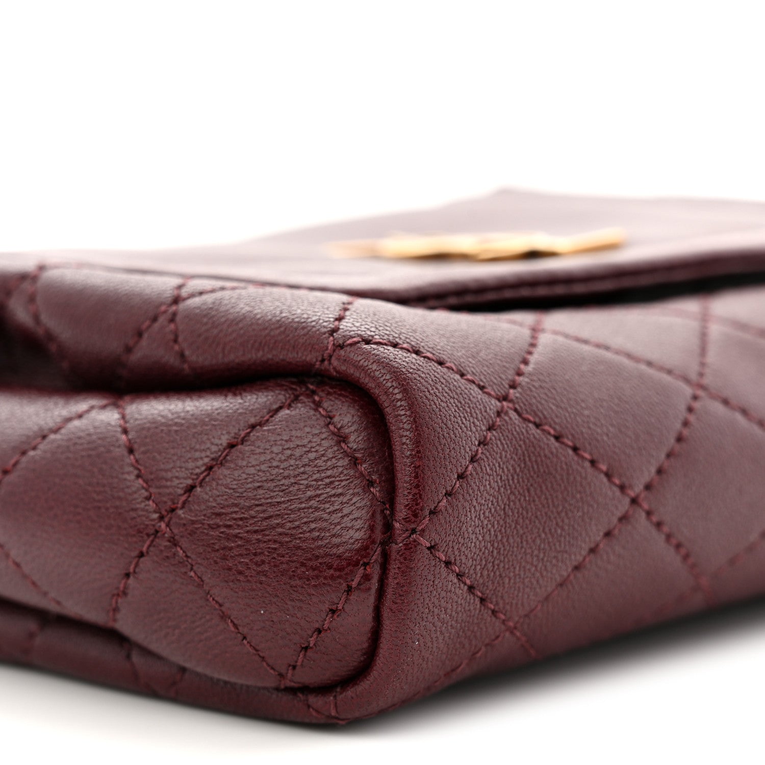 Saint Laurent Lambskin Quilted Monogram Mini Nolita Rouge Cabernet 9 of 10
