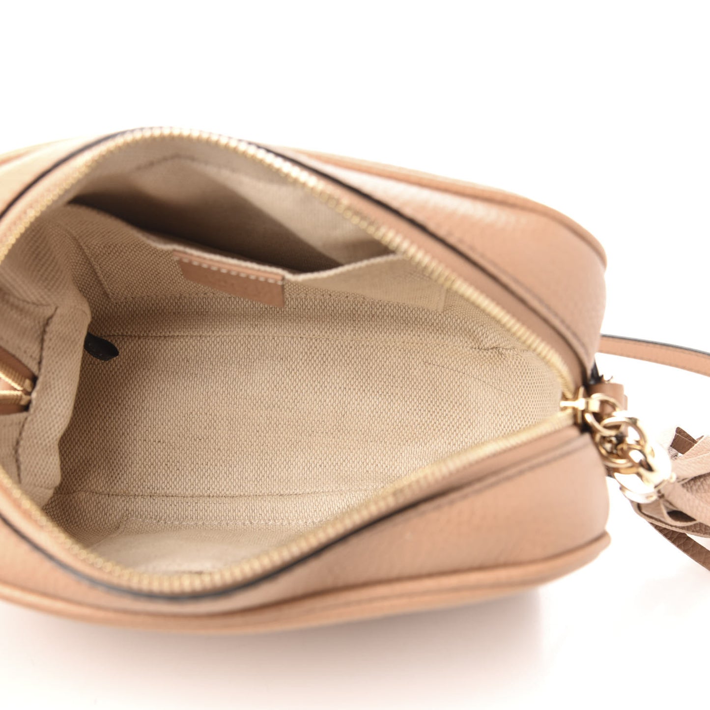 Pebbled Calfskin Small Soho Disco Bag Rose Beige