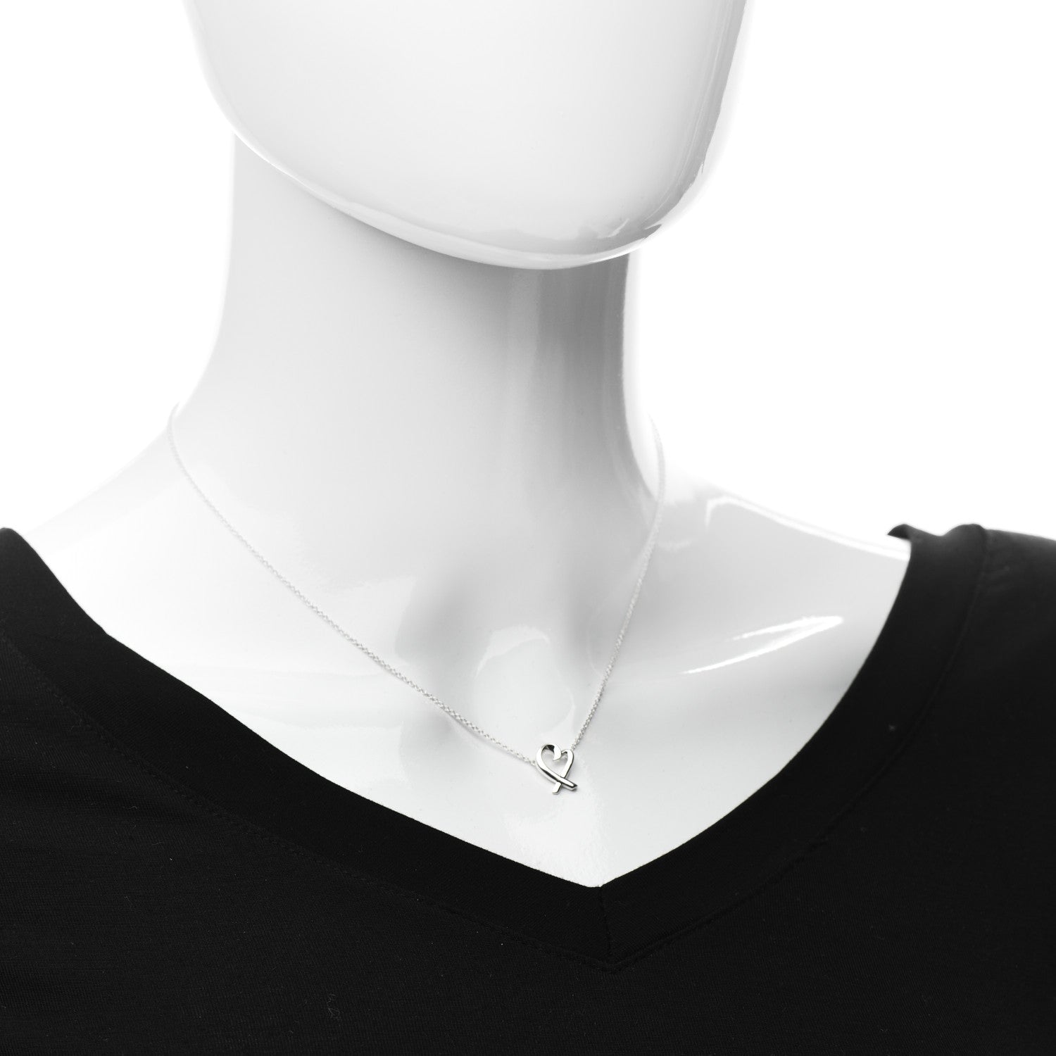 Tiffany Sterling Silver Mini Paloma Picasso Loving Heart Pendant Necklace 2 of 6