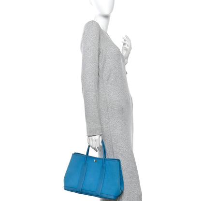 Hermes Toile Officer Negonda Verso Garden Party 30 TPM Bleu Zanzibar Rubis 2 of 10