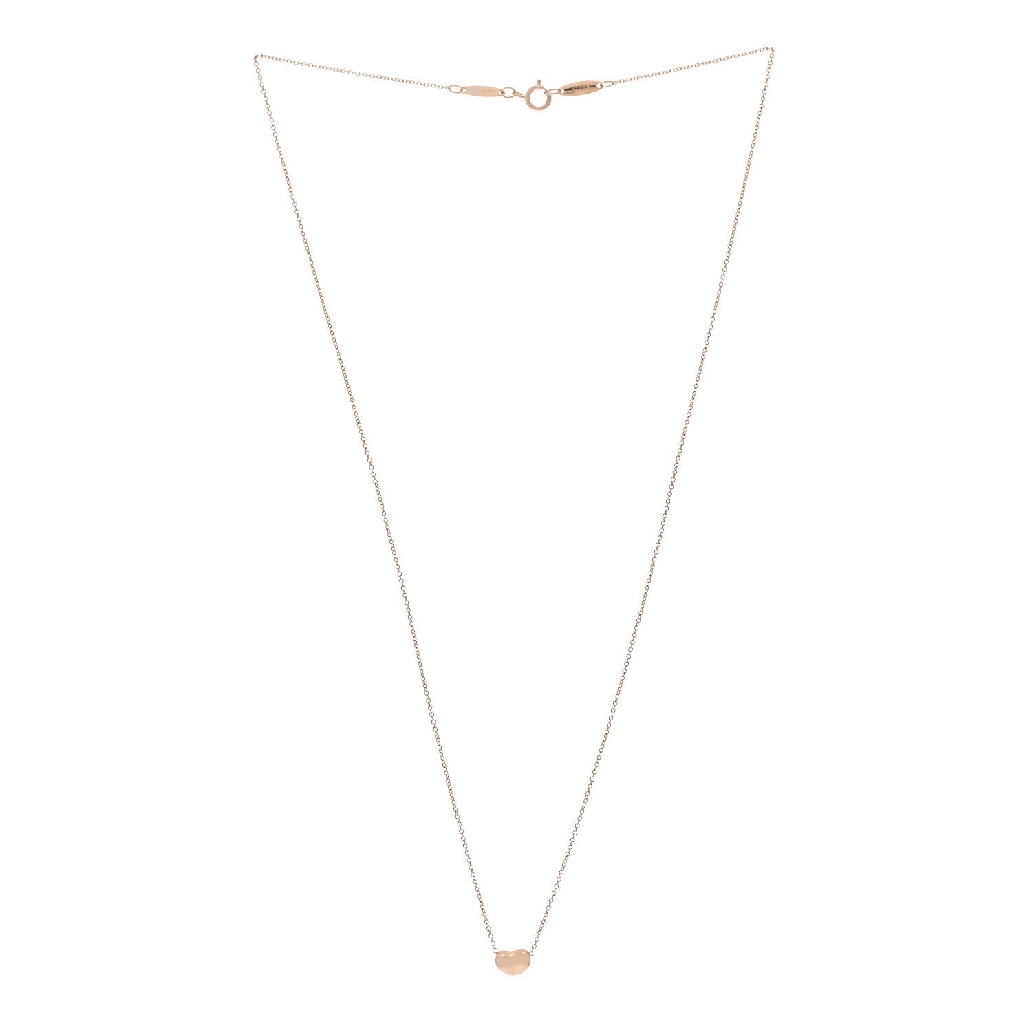 Tiffany 18K Rose Gold 6.5mm Elsa Peretti Bean Pendant Necklace 3 of 6