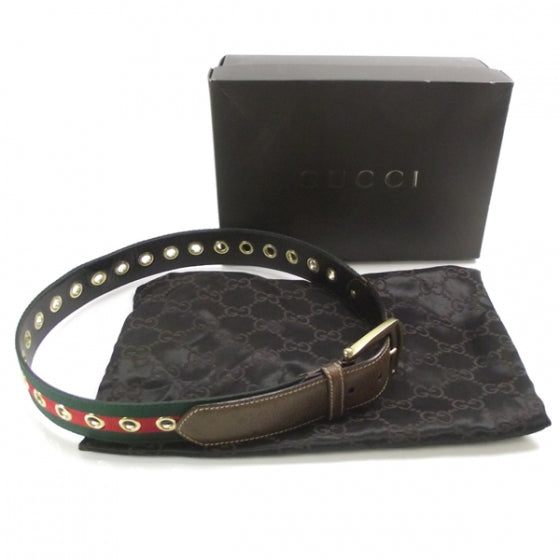 Gucci Leather Web Grommet Belt 34 6 of 6
