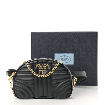 Prada Soft Calfskin Impunture Diagramme Belt Bag Black 14 of 14
