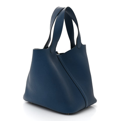 Hermes Taurillon Clemence Picotin Lock 22 MM Deep Bleu 3 of 11