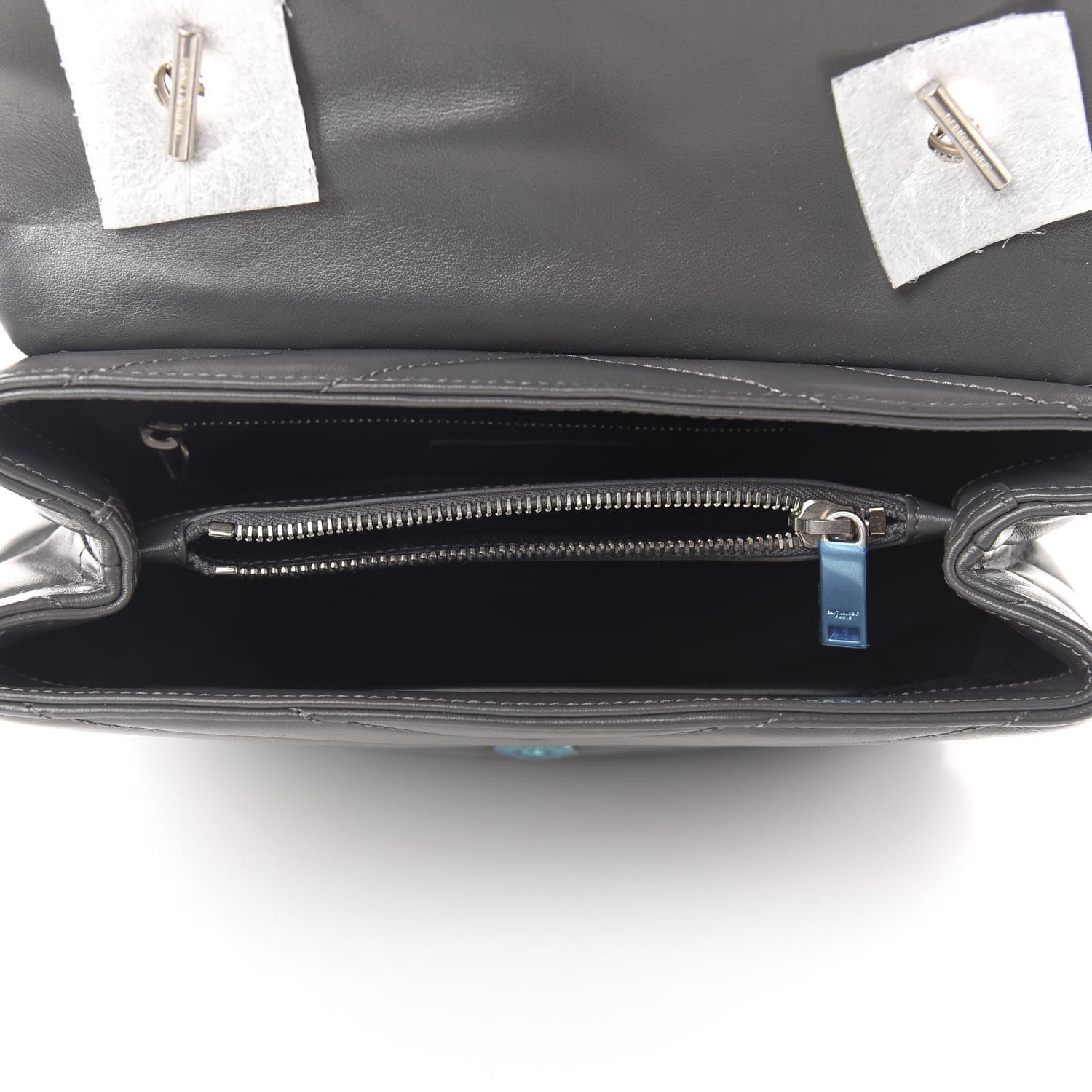 Saint Laurent Calfskin Y Quilted Monogram Medium Loulou Chain Satchel Storm 5 of 11