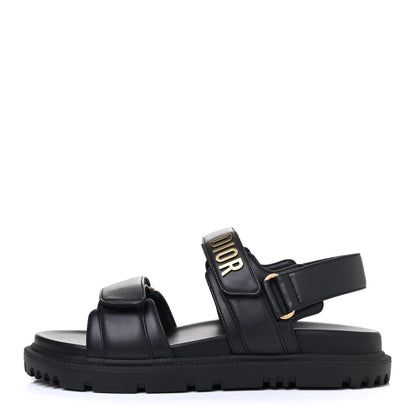 Christian Dior Lambskin Dioract 10mm Sandals 36.5 Black 1 of 4