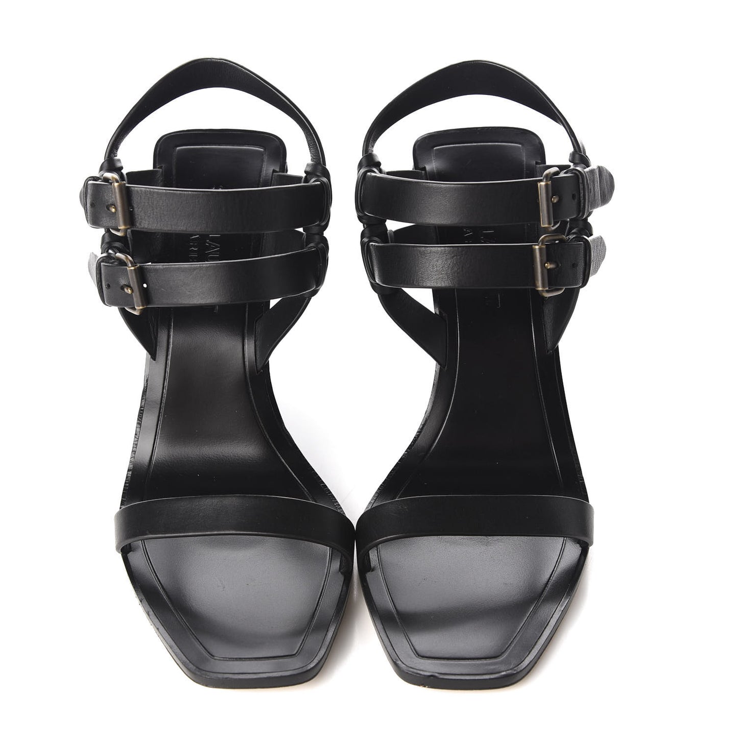Calfskin Espadrille Wedges 38 Black