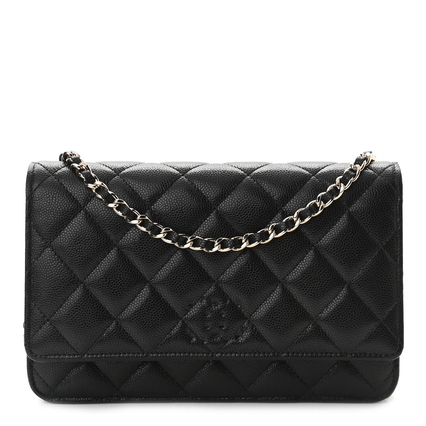 Caviar Quilted Coco Candy Wallet On Chain WOC Black
