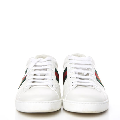 Gucci Calfskin Ayers Bee Embroidered Womens Ace Sneakers 37.5 White Green 2 of 16