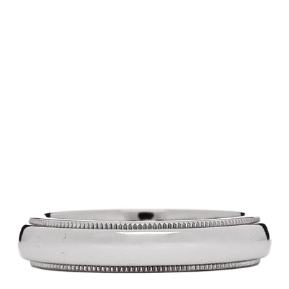 Tiffany Platinum 4mm Together Milgrain Wedding Band Ring  50 5.5 3 of 4