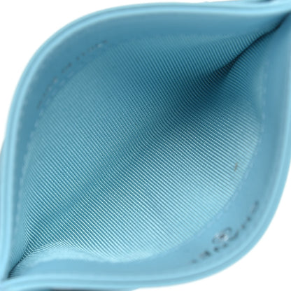 Chanel Lambskin Quilted Card Holder Neon Blue 5 of 9