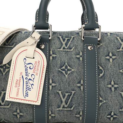 Louis Vuitton Monogram Washed Denim Keepall Bandouliere 25 7 of 9