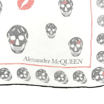 Alexander McQueen Silk Skull Kisses Scarf Black White 2 of 4
