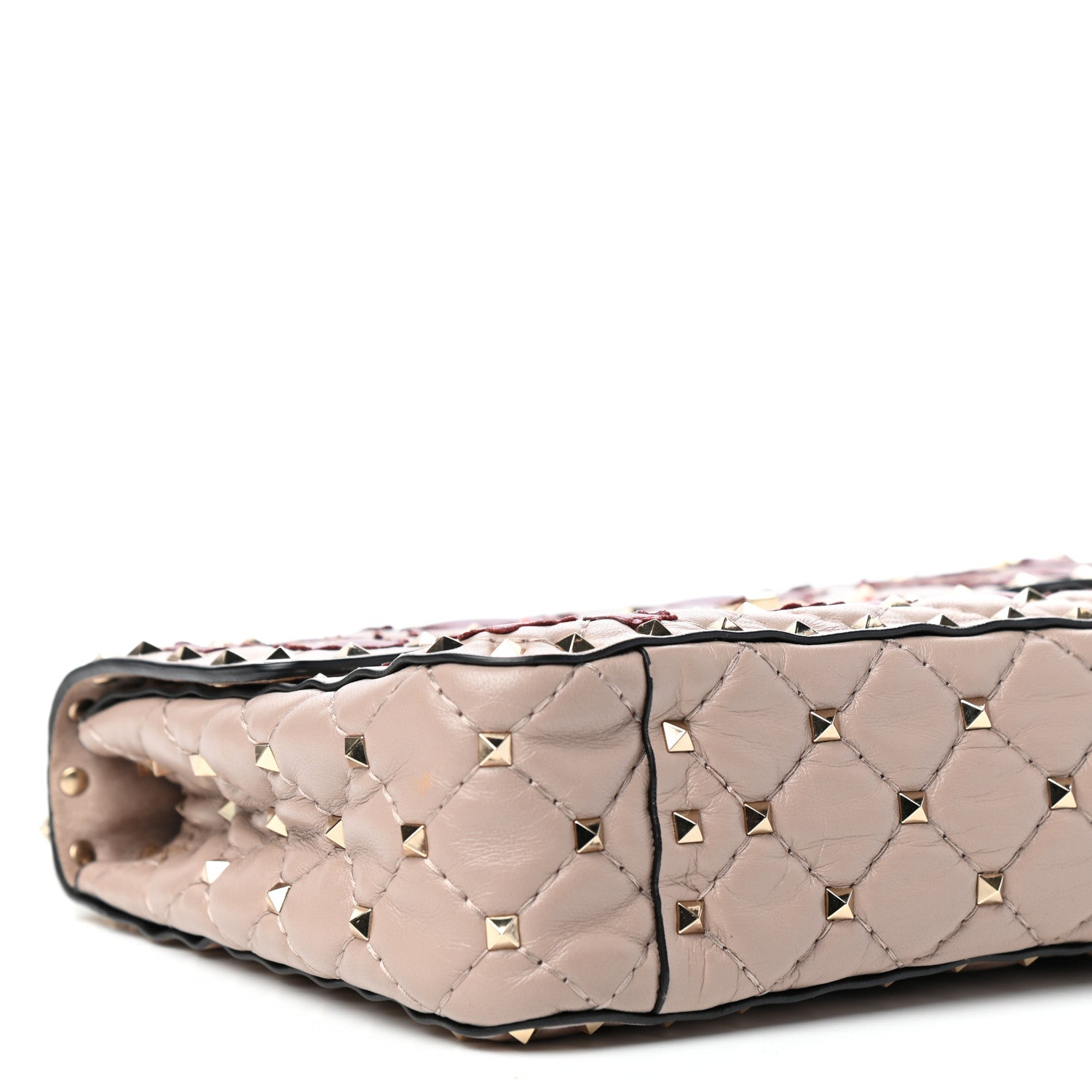 Valentino Garavani Nappa Flower Intarsia Medium Rockstud Spike Shoulder Bag Multicolor 9 of 11
