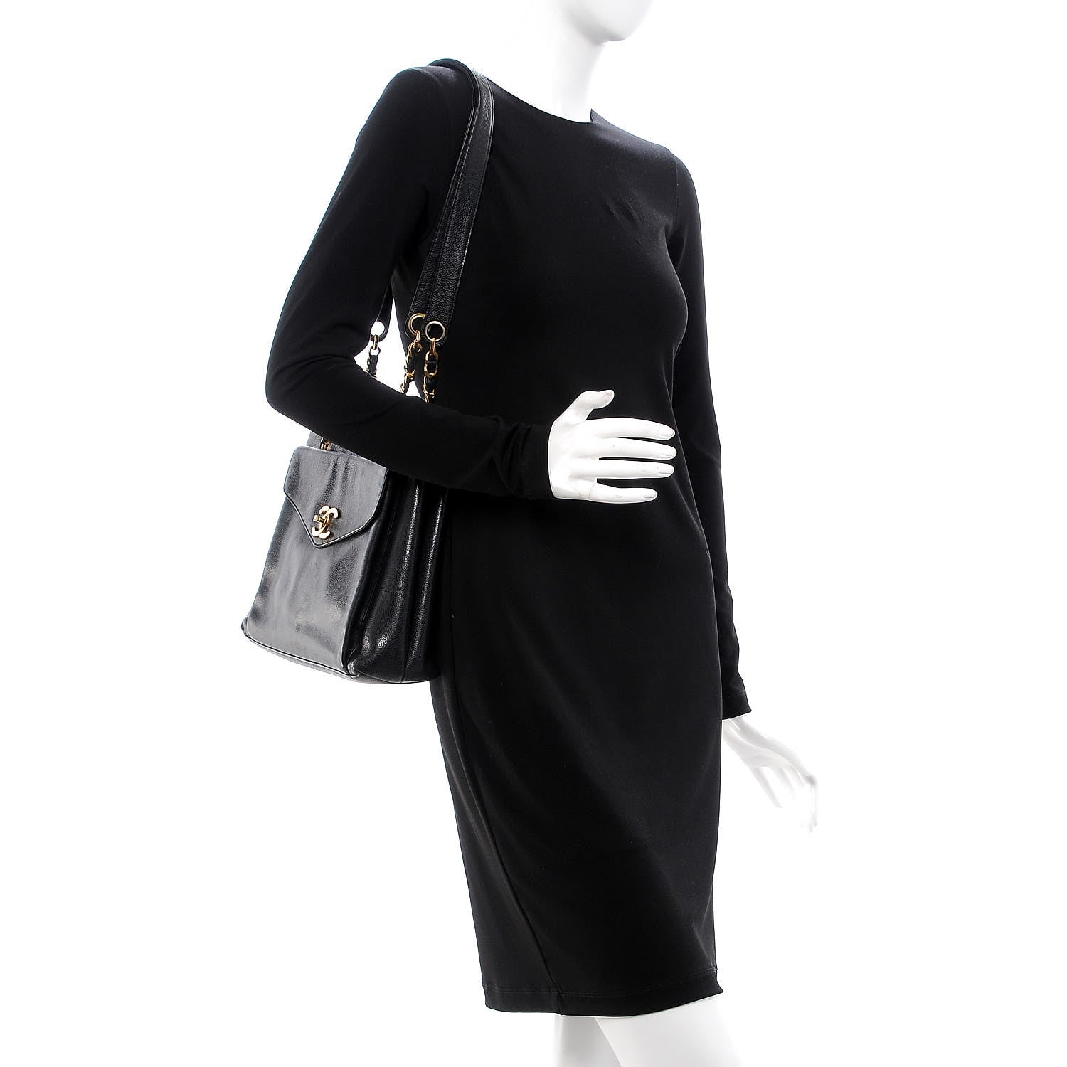 Chanel Caviar Flap Shoulder Bag Black 2 of 24
