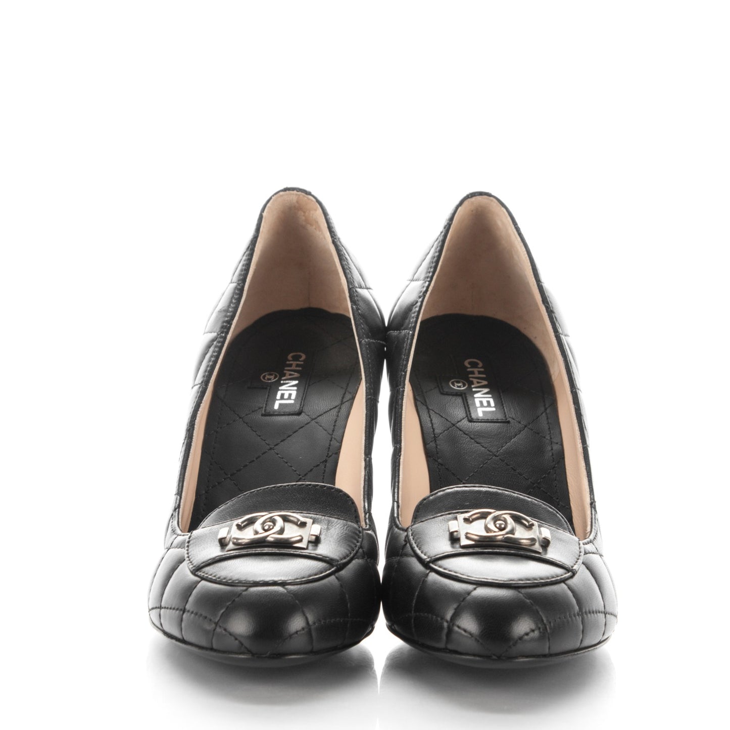 Lambskin Quilted Boy CC Pumps 40 Black