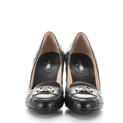 Chanel Lambskin Quilted Boy CC Pumps 40 Black 2 of 8