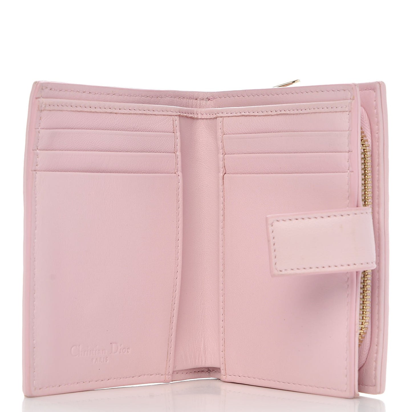 Lambskin Cannage Lucky Badge Eden Wallet Pink
