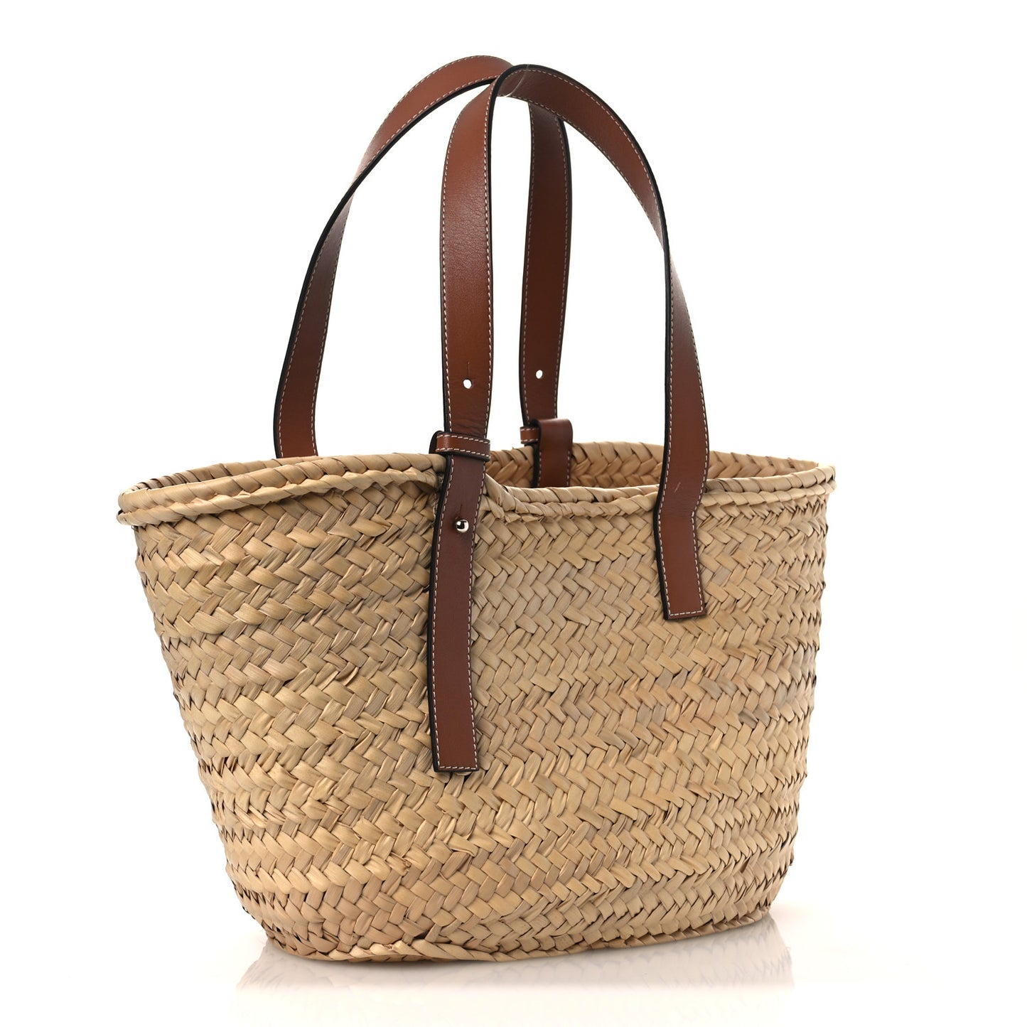 Raffia Medium Basket Tote Bag Natural Tan