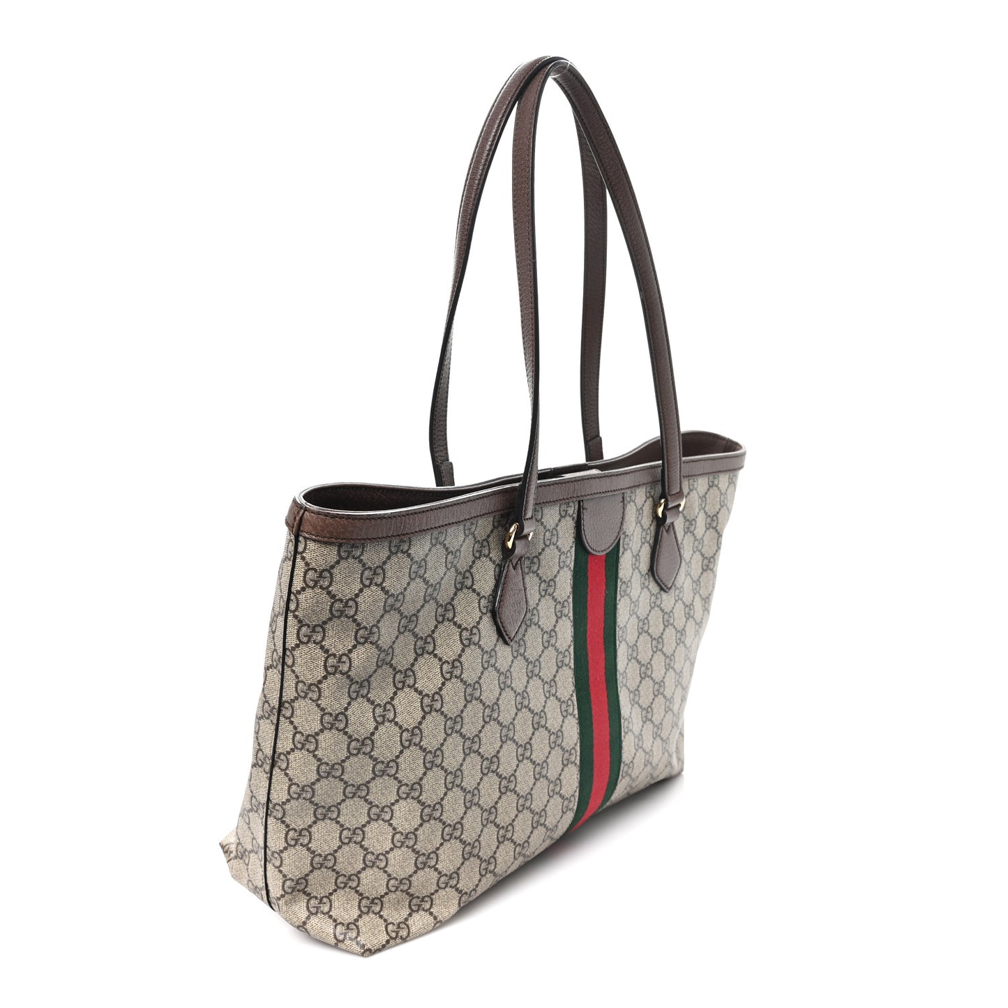 GG Supreme Monogram Medium Ophidia Shopping Tote Brown