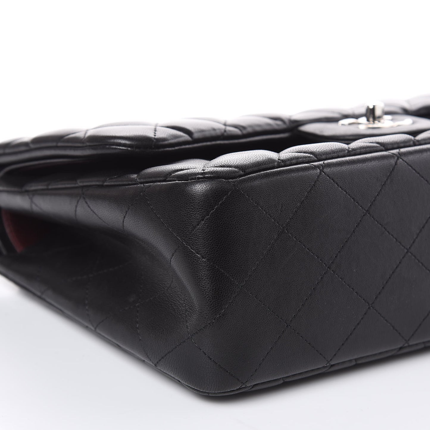 Lambskin Quilted Jumbo Double Flap Black