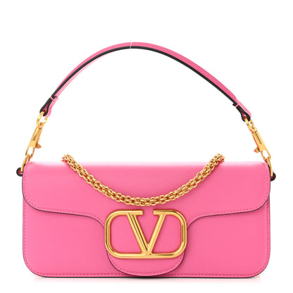 Valentino Garavani Calfskin Vlogo Loco Shoulder Bag Feminine Pink 1 of 10
