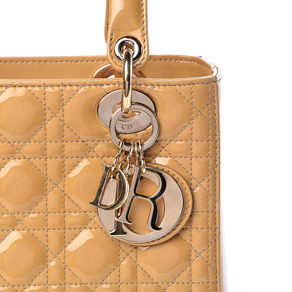 Christian Dior Metallic Patent Cannage Medium Lady Dior Yellow 10 of 10