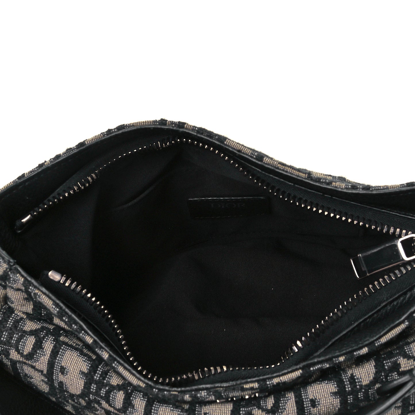 Oblique Mini Soft Saddle Bag Beige Black