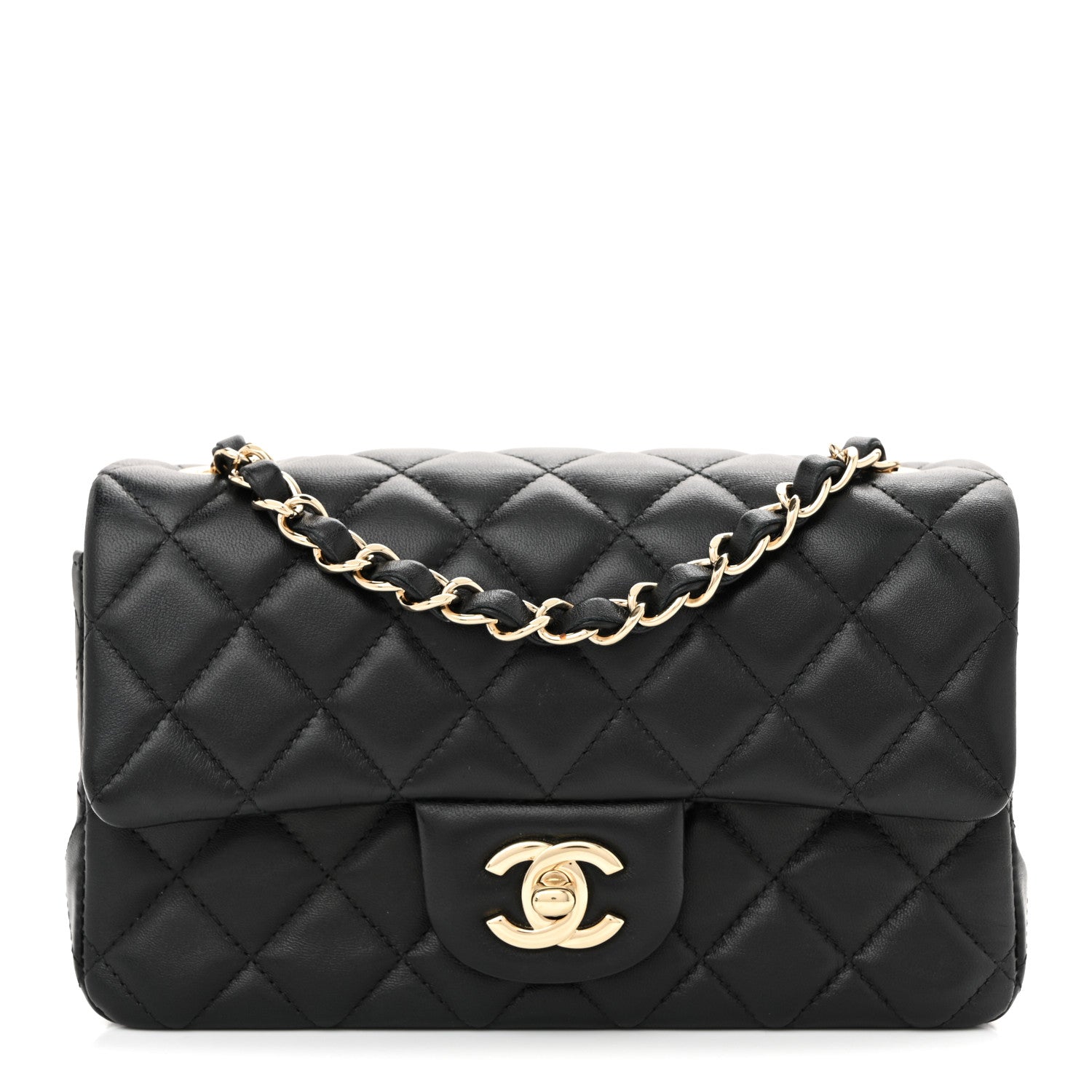 Chanel Lambskin Quilted Mini Rectangular Flap Black 1 of 10