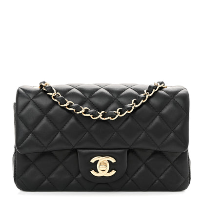 Chanel Lambskin Quilted Mini Rectangular Flap Black 1 of 10