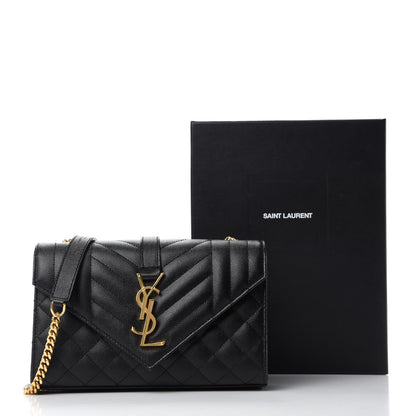 Saint Laurent Grain De Poudre Textured Mixed Matelasse Triquilt Small Monogram Satchel Black 11 of 11