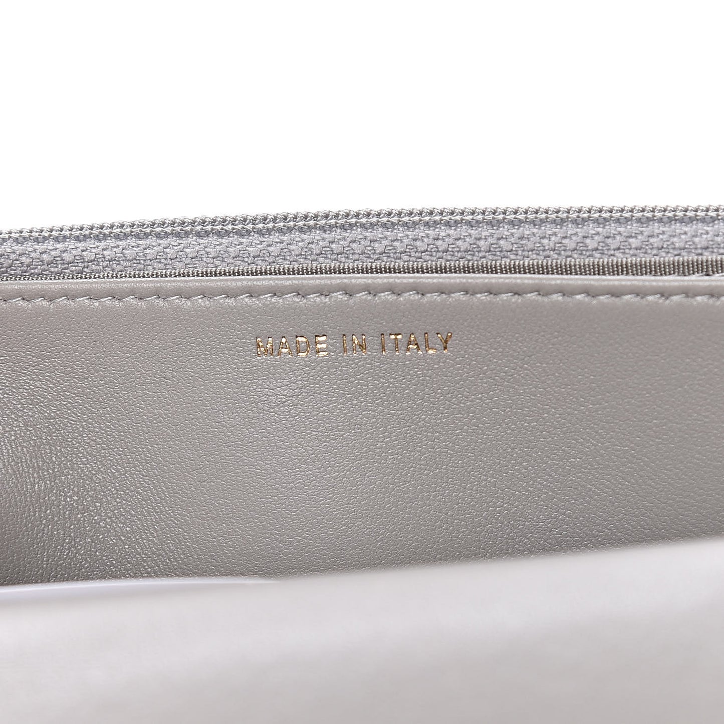 Lambskin Quilted Trendy CC Wallet On Chain WOC Grey