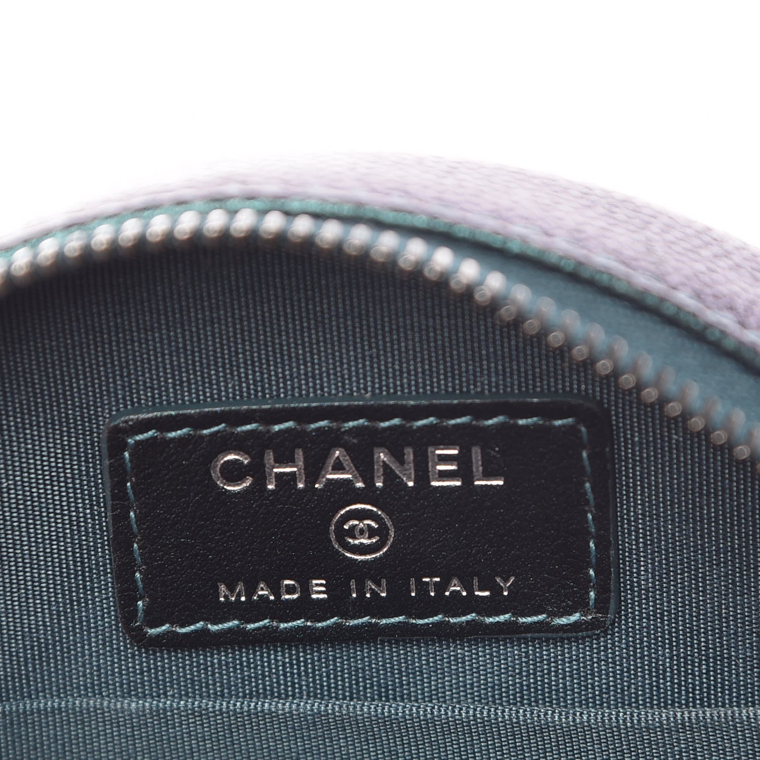 Chanel Iridescent Caviar Quilted Round Filigree Crossbody Dark Turquoise 6 of 10