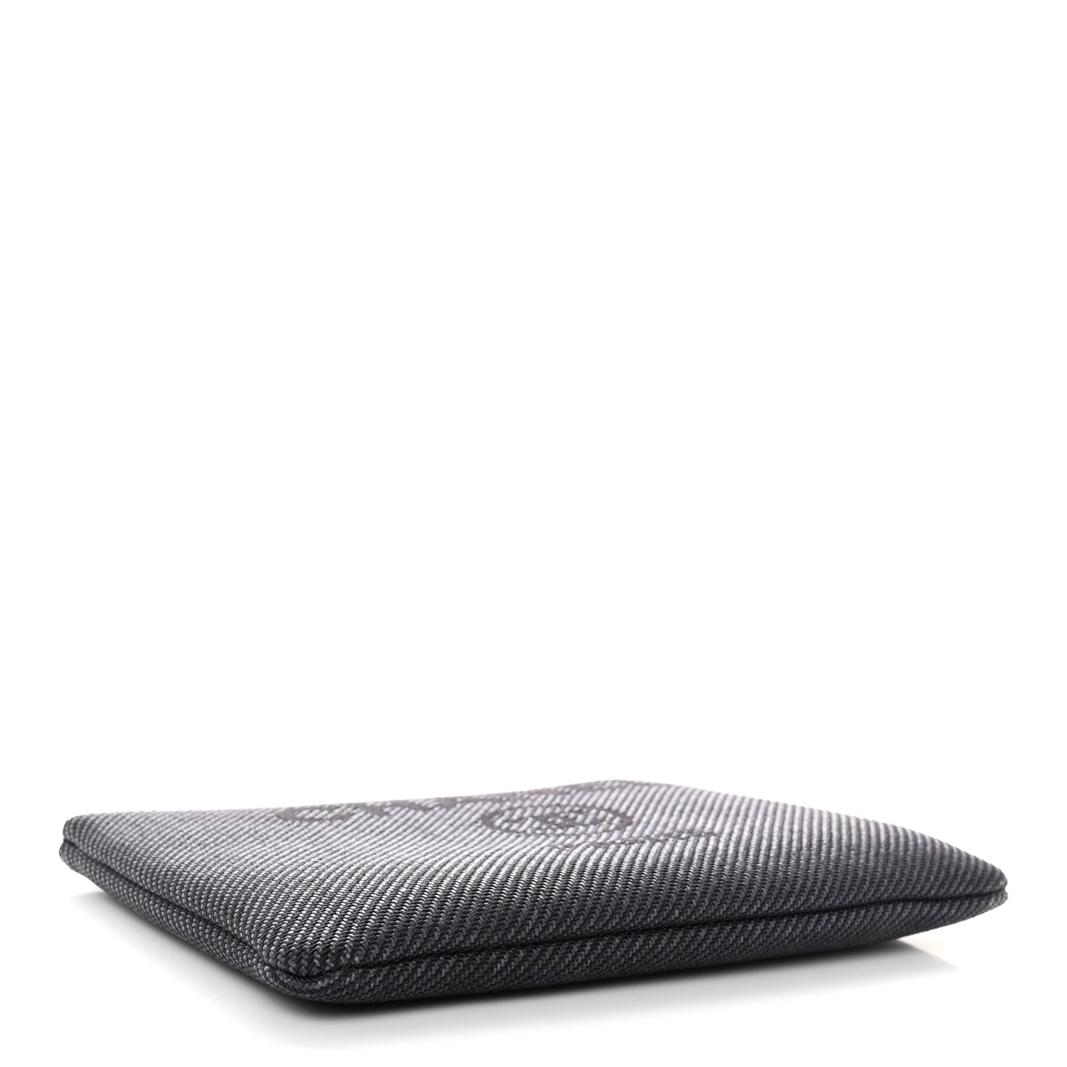 Chanel Lurex Straw Medium Deauville Pouch Dark Blue 4 of 8
