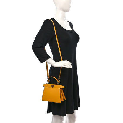 Fendi Shiny Nappa Petite Peekaboo I SEE U Satchel Mimosa 2 of 8
