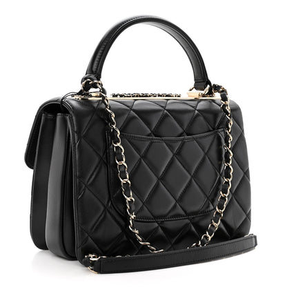 Chanel Lambskin Quilted Small Trendy CC Chain Dual Handle Flap Bag Black 3 of 11