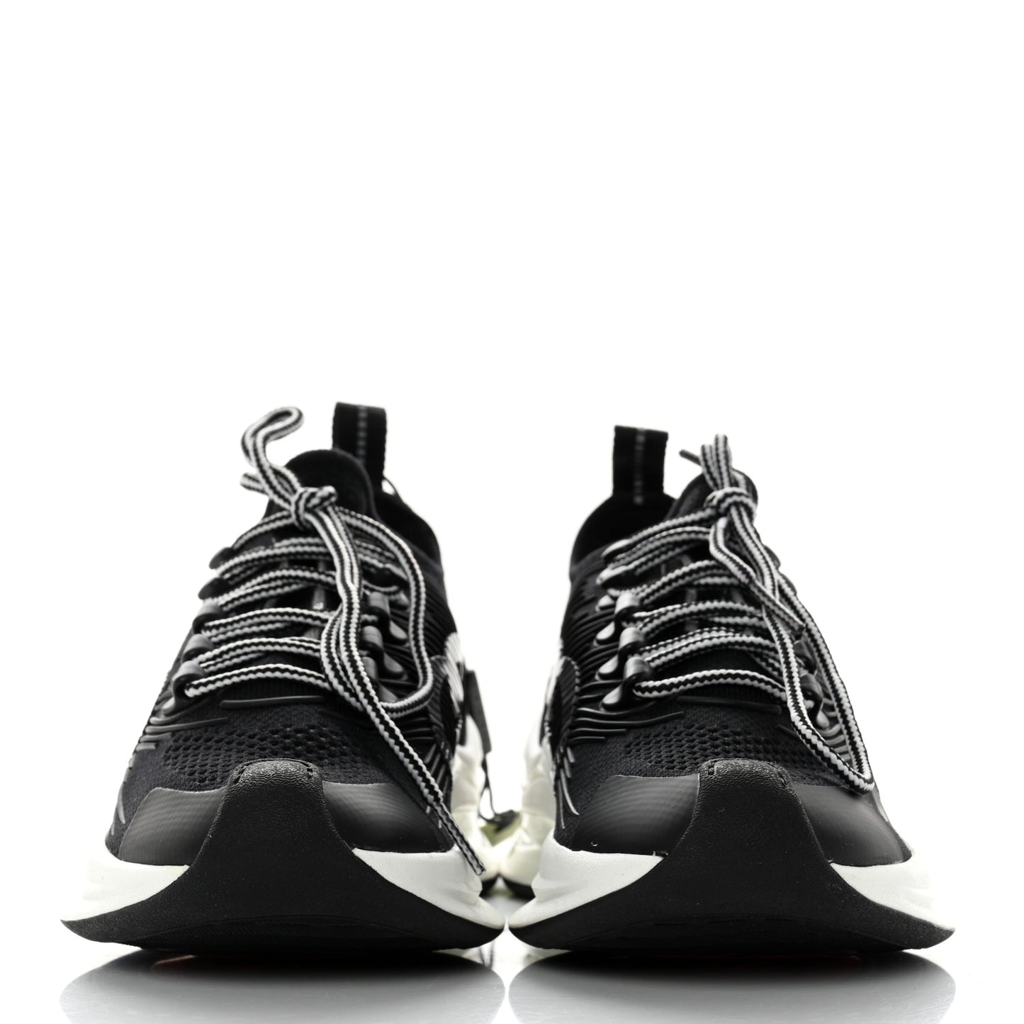 Technical Knit Fabric Waves Womens Gucci Run Sneakers 35 Black Loess