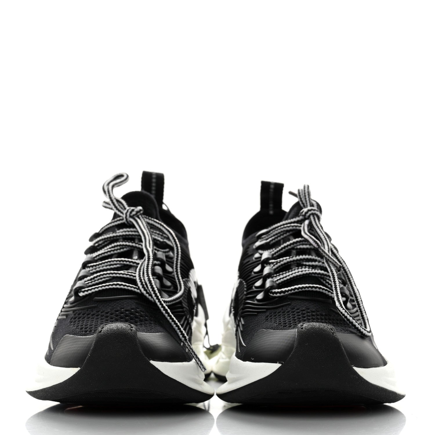 Gucci Technical Knit Fabric Waves Womens Gucci Run Sneakers 35 Black Loess 2 of 7