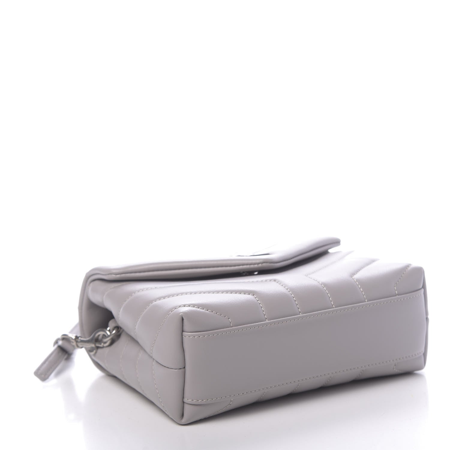 Saint Laurent Calfskin Y Quilted Monogram Toy Loulou Satchel Granite 4 of 10