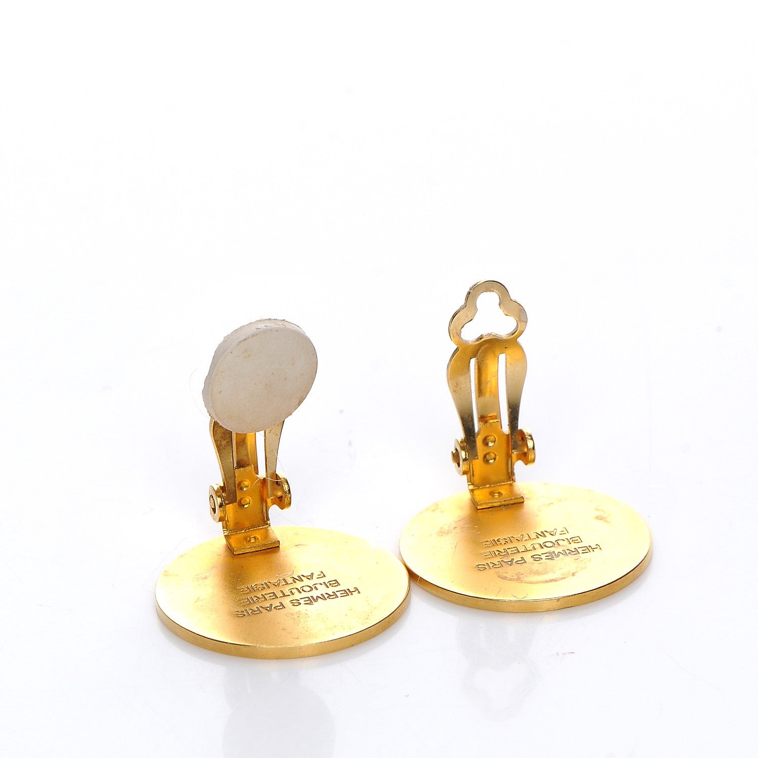Hermes Clou De Selle Clip On Earrings Gold 3 of 4