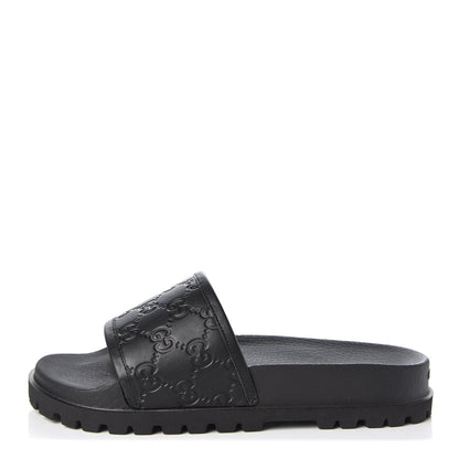 Gucci Guccissima Mens Lug Sole Slide Sandals 5 Black 1 of 7