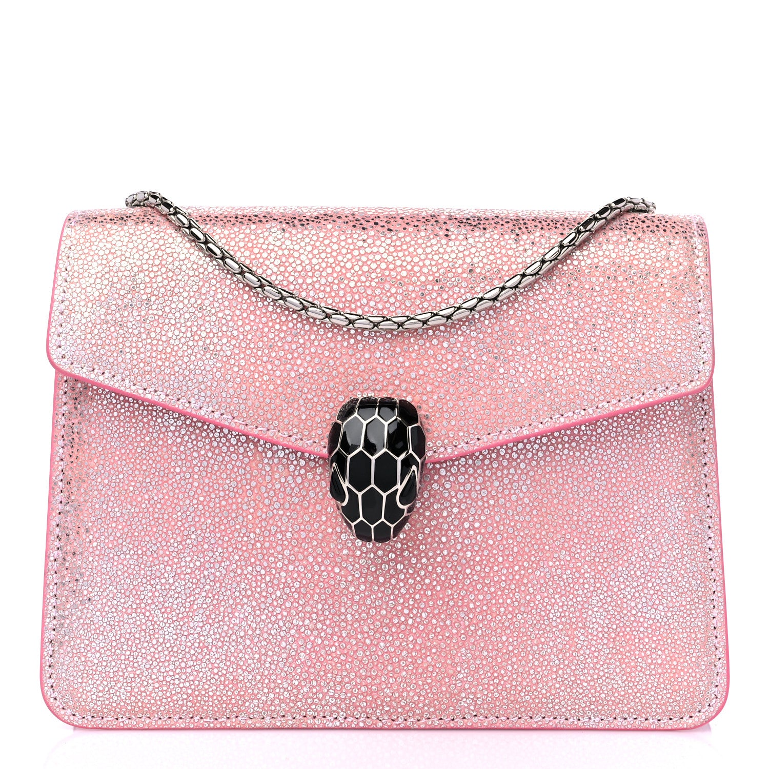 Bulgari Calfskin Galuchat Serpenti Forever Crossbody Pink 2 of 8