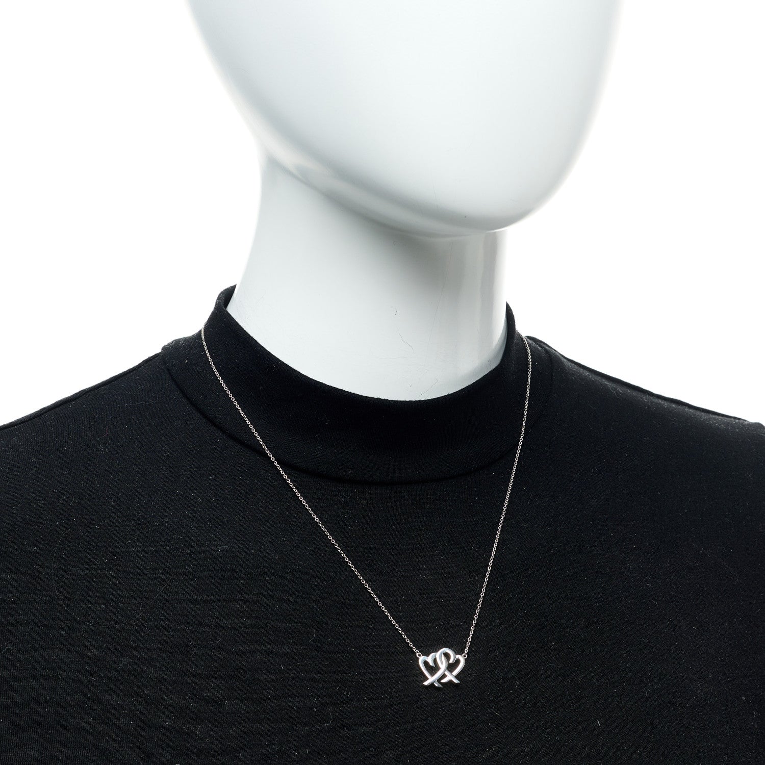 Tiffany Sterling Silver Paloma Picasso Double Loving Heart Pendant Necklace 2 of 4