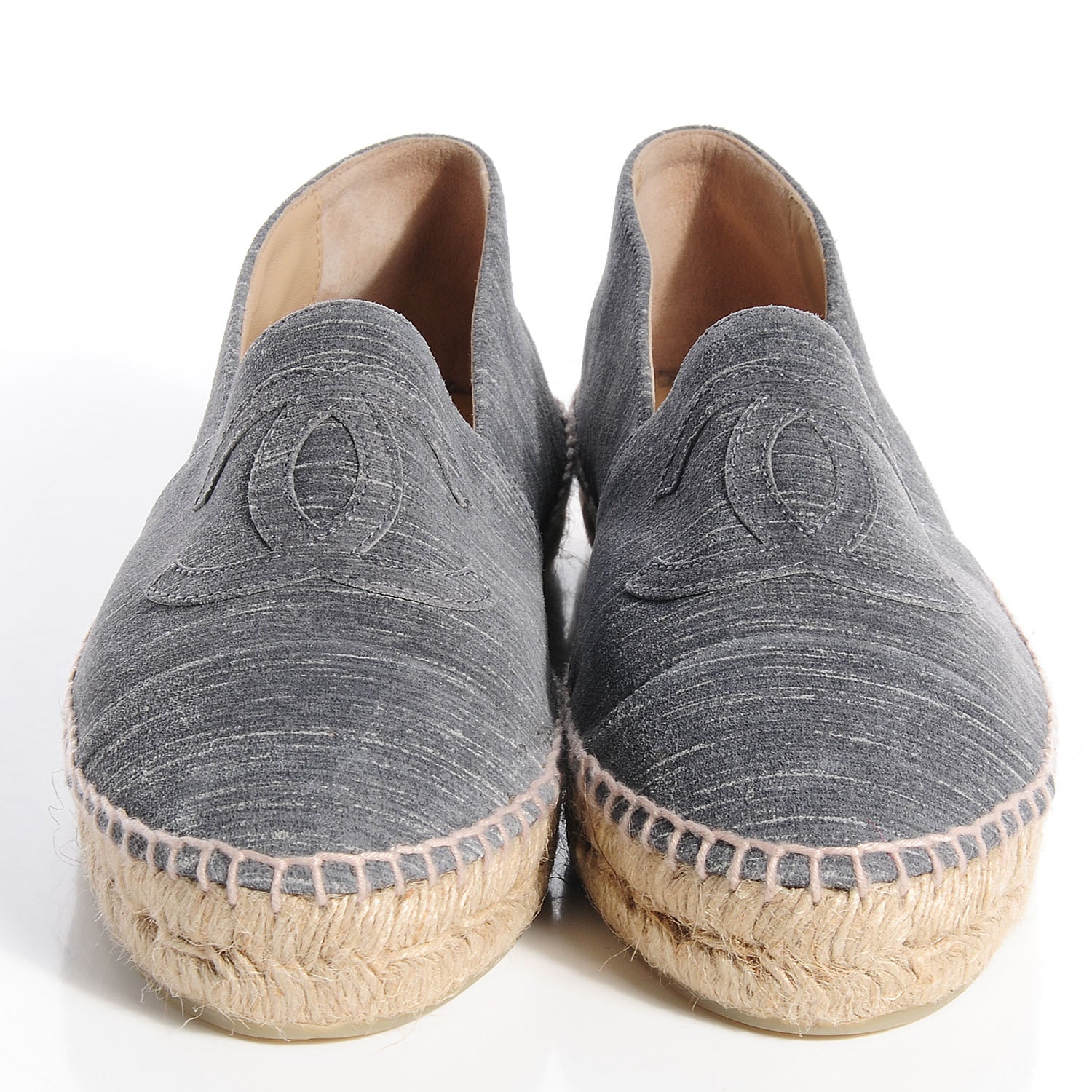 Chanel Striated Suede Espadrilles Dark Grey 41 2 of 8