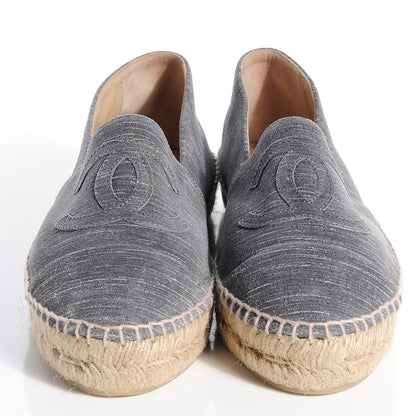 Chanel Striated Suede Espadrilles Dark Grey 41 2 of 8