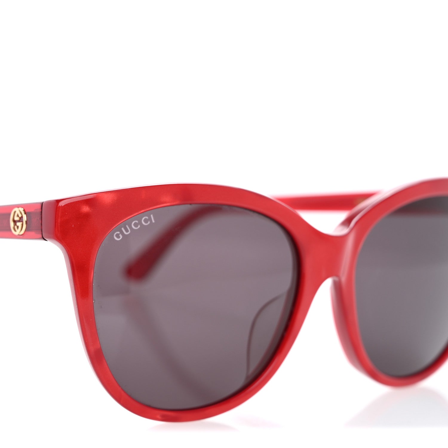 Gucci Acetate GG Round Sunglasses GG0081SK Red 8 of 9