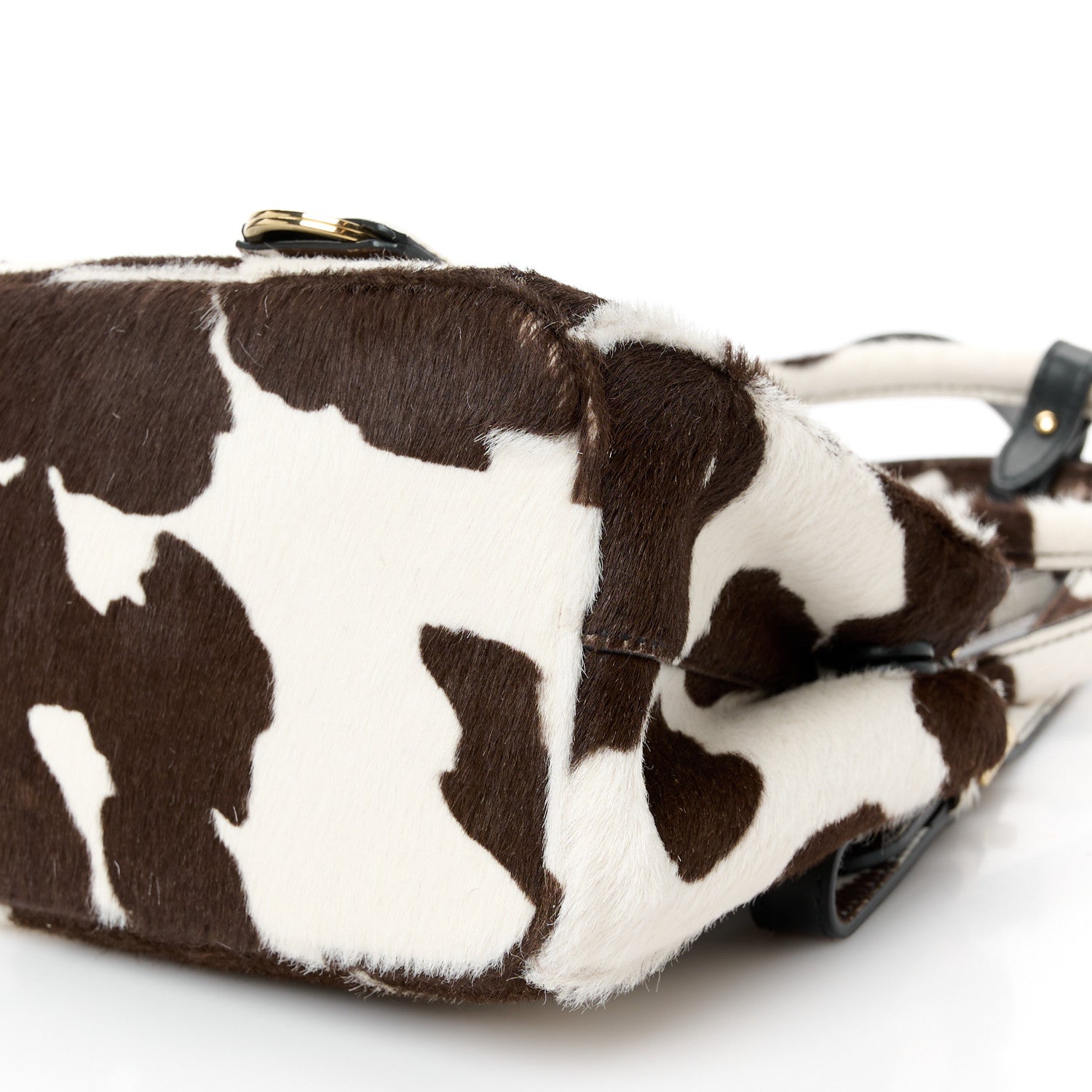 Prada Calf Hair Stampata Cow Medium East West Galleria Double Zip Bag White Moro 12 of 12